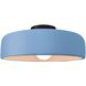 Radiance Collection - Spire 1 Light 16 inch Sky Blue and Matte Black Semi-Flush Ceiling Light in Replaceable Bulb, 16W x 6.5H, Form+Finish+Function