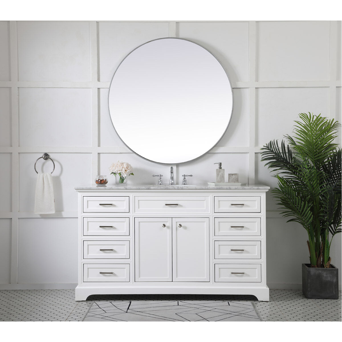 Americana 60 X 22 X 35 inch White Vanity Sink Set