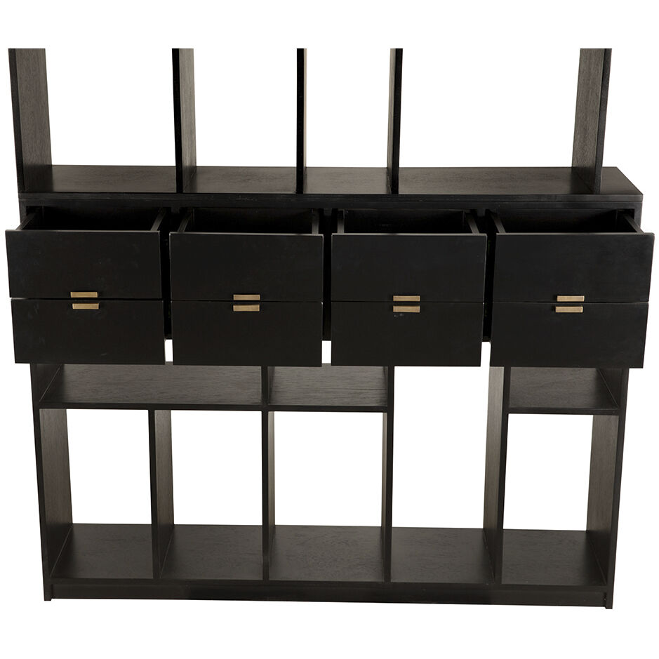 Grobius Hand Rubbed Black Bookcase