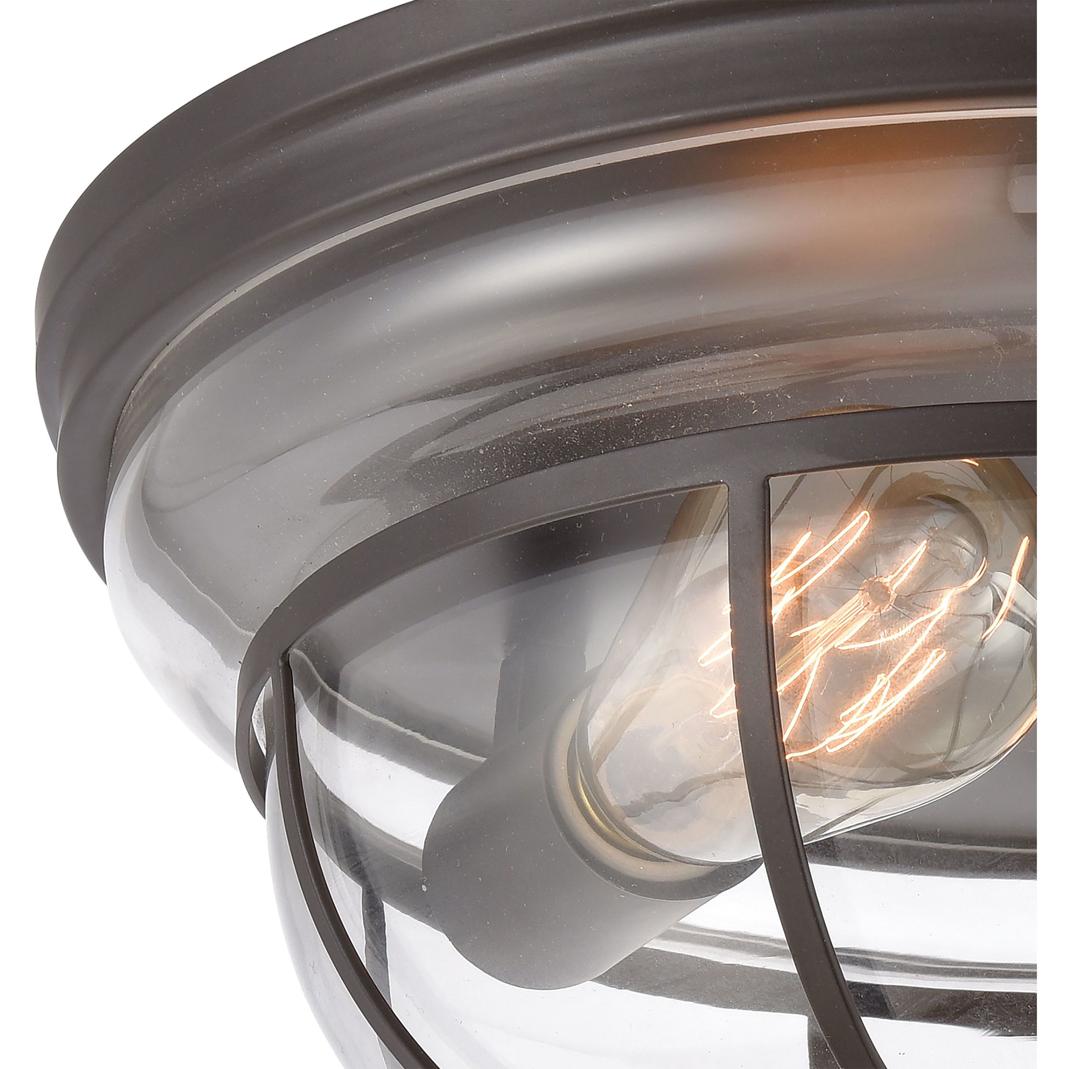 Manhattan Boutique 2 Light 13 inch Oil Rubbed Bronze Flush Mount Ceiling Light