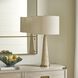 Perkins 31.63 inch 150.00 watt Beige Travertine and Brass Table Lamp Portable Light