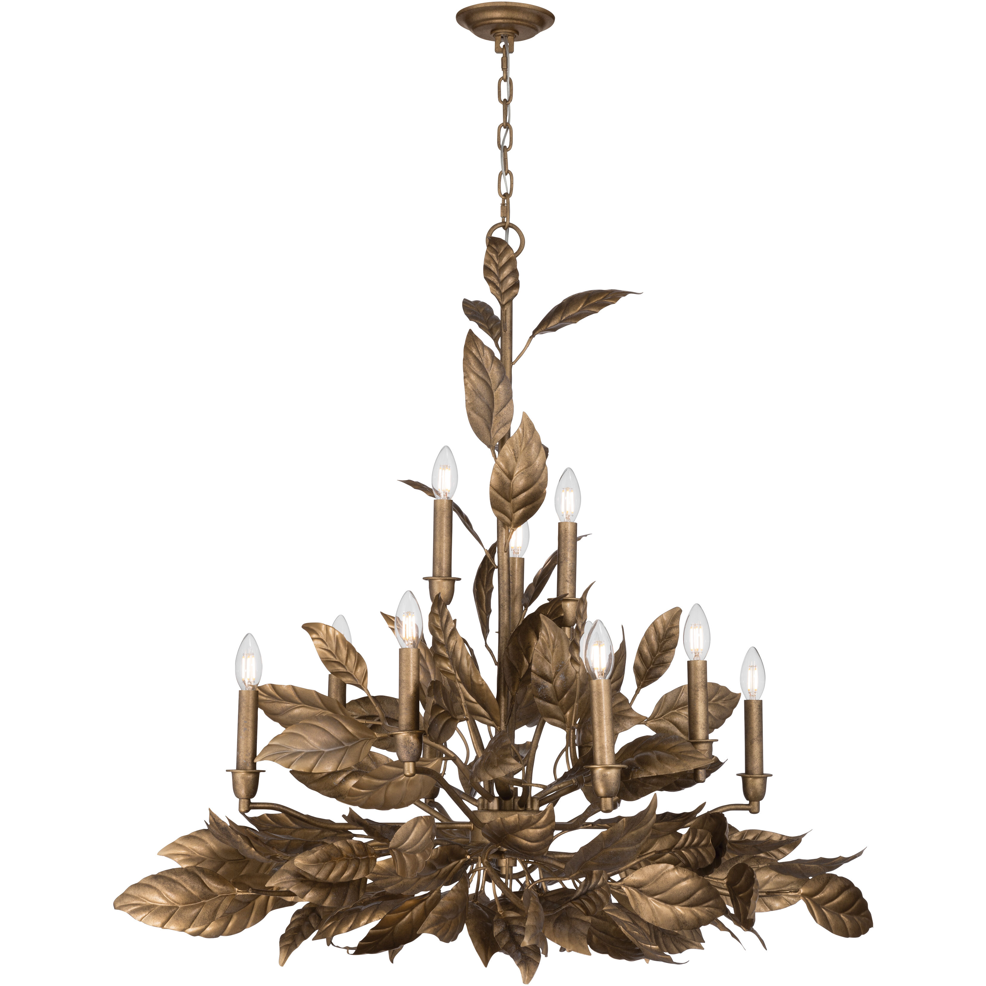 Seraphine 11 Light 40 inch Weathered Gold Chandelier Ceiling Light