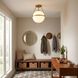 Mid-Century Modern 1 Light 13.25 inch Natural Brass Semi-Flush Ceiling Light