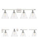 Ballston Ballston Cone LED 38 inch White and Polished Chrome Bath Vanity Light Wall Light in Seedy Glass