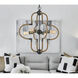 Tahoka 4 Light 25 inch Burlap and Black Iron and Antique Brass Chandelier Ceiling Light