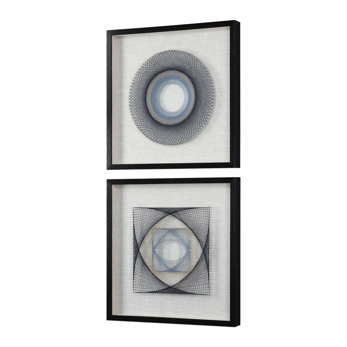 String Duet Neutral Linen Geometric Wall Art