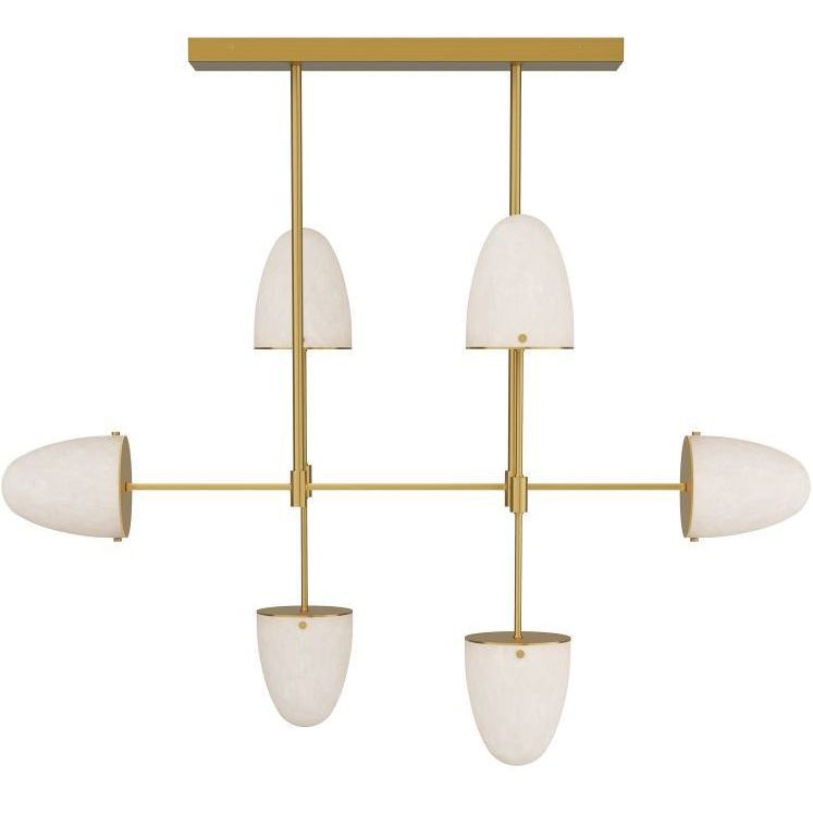 Alazani 35 X 28.5 inch Antique Brass Linear Chandelier Ceiling Light