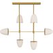 Alazani 35 X 28.5 inch Antique Brass Linear Chandelier Ceiling Light