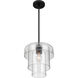 Velique 1 Light 11 inch Dark Matte Black Pendant Ceiling Light