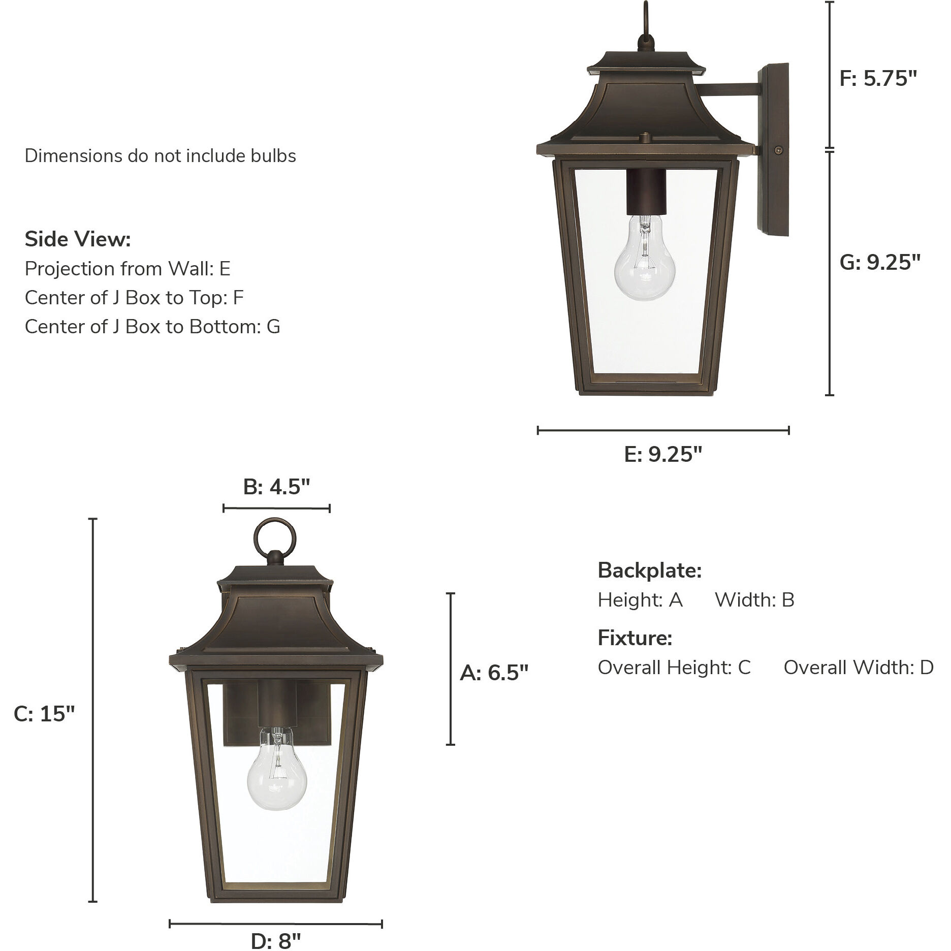 Spring Cove 1 Light 15 inch Matte Bronze Outdoor Wall Lantern, Medium