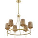 Ashbury 6 Light 30 inch Warm Brass Chandelier Ceiling Light