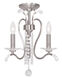 Serafina 3 Light 16.5 inch Brushed Nickel Convertible Mini Chandelier/Ceiling Mount Ceiling Light