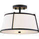 Marion 2 Light 13 inch Matte Black Semi-Flush Mount Ceiling Light