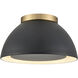 Pelham 2 Light 10 inch Satin Brass Flush Mount Ceiling Light