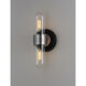 Dual 2 Light 4.75 inch Black/Brushed Aluminum Bath Vanity Wall Light