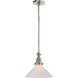 Chapman & Myers Boston 1 Light 10 inch Polished Nickel Pendant Ceiling Light in White Glass Slant Shade