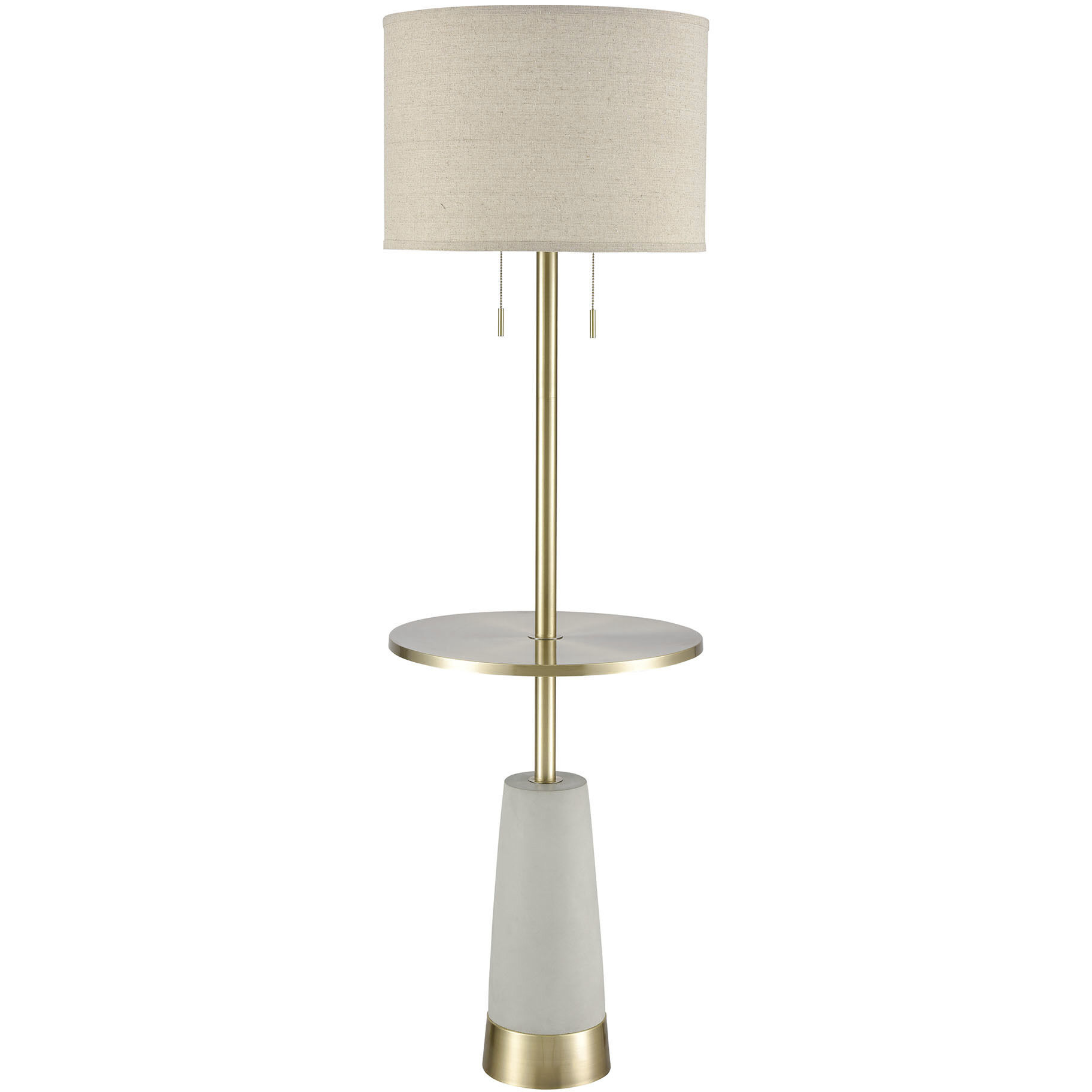 Below the Surface 63 inch 100 watt Polished Concrete with Antique Brass Floor Lamp Portable Light