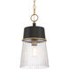Stamford 1 Light 9 inch Legacy Brass and Dark Matte Black Pendant Ceiling Light
