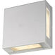 Quadrate LED 9.25 inch Silver Outdoor Wall Light