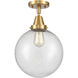 Downtown Urban Beacon 1 Light 10 inch Satin Gold Flush Mount Ceiling Light in Incandescent, Seedy