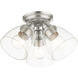 Montgomery 3 Light 14 inch Brushed Nickel Flush Mount Ceiling Light