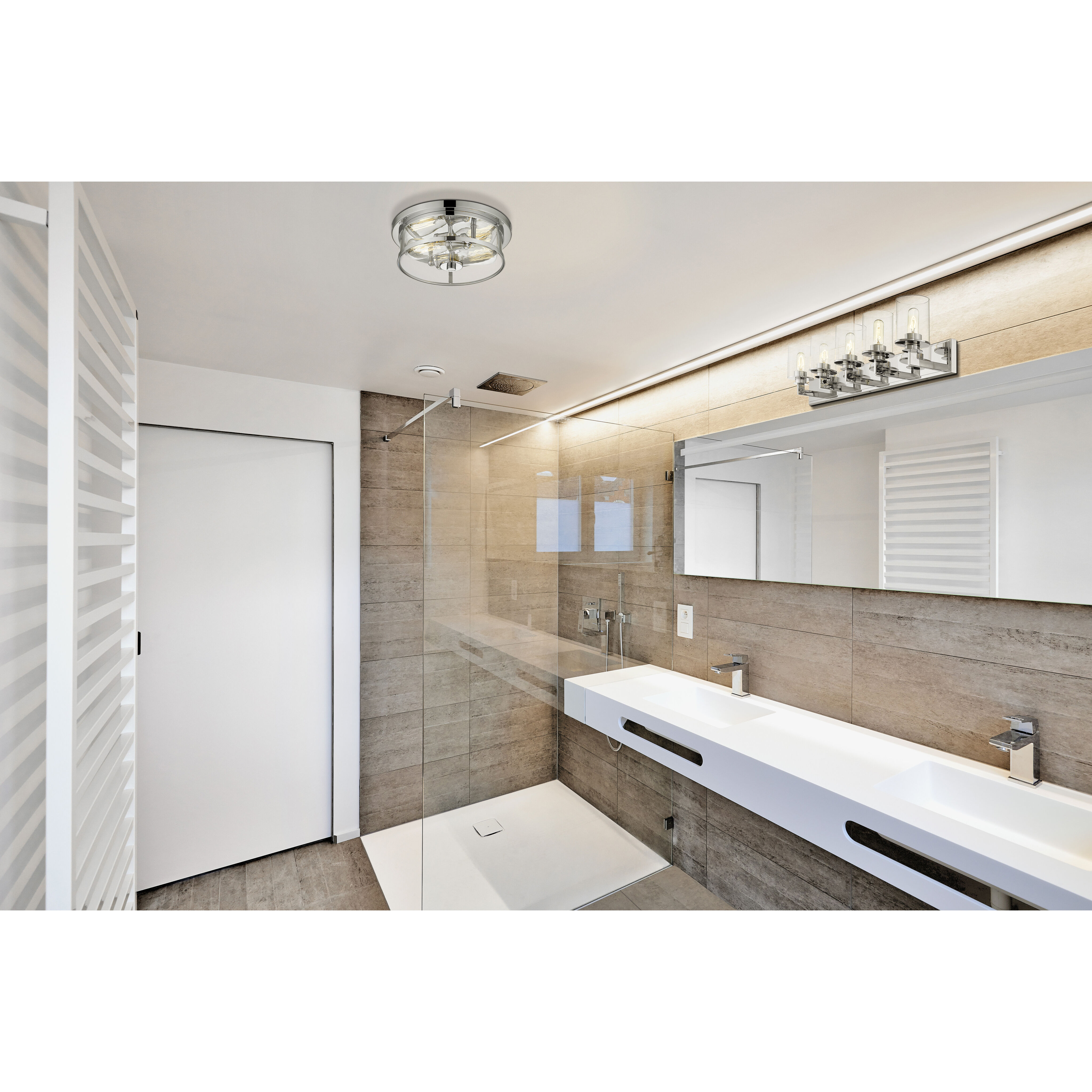 Savannah 2 Light 13.75 inch Chrome Flush Mount Ceiling Light