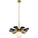 Daphne 1 Light 24.5 inch Matte Black and French Gold Pendant Ceiling Light