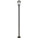 Talbot 3 Light 113.5 inch Oil Rubbed Bronze Outdoor Post Mounted Fixture in Seedy Glass