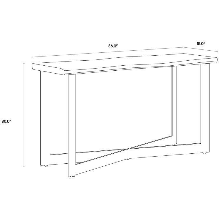 Marley 56 X 18 inch Dark Brown / Antique Gunmetal Console Table