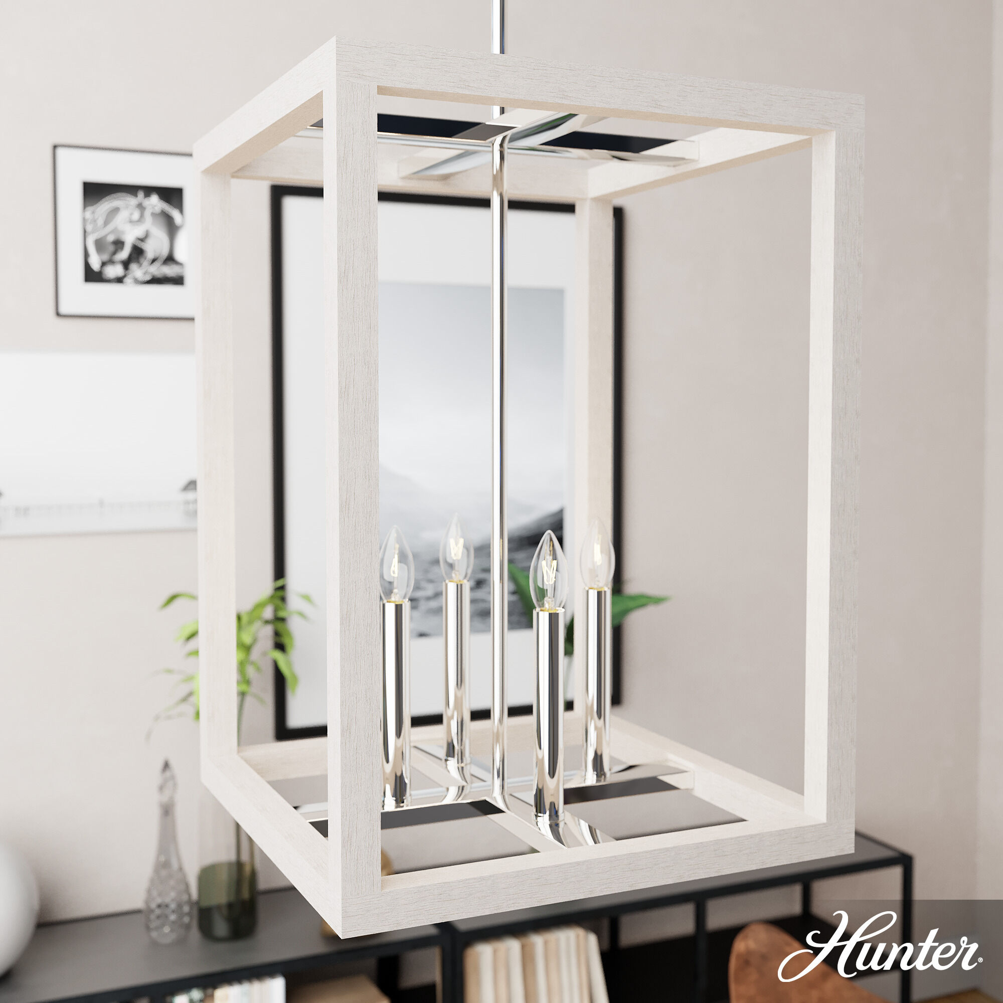 Squire Manor 4 Light 15 inch Distressed White Pendant Ceiling Light