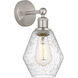 Edison Cindyrella 1 Light 6 inch Brushed Satin Nickel Sconce Wall Light in Seedy Glass