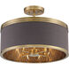 Splendour 4 Light 19 inch Aged Antique Brass Semi Flush Ceiling Light