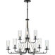 Riley 9 Light 30 inch Matte Black Chandelier Ceiling Light