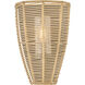 Open Air Luca 1 Light 12 inch Black / Camel Rattan Outdoor Wall Mount Lantern