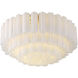 Addis 16 Light 32 inch Aged Brass Flush Ceiling Light in Tronchi Glass White