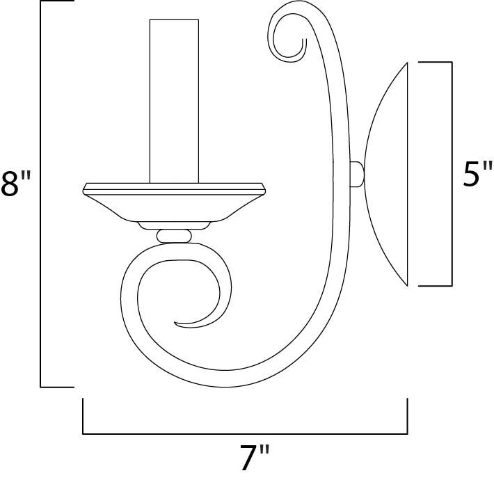 Loft 1 Light 5 inch Oil Rubbed Bronze Wall Sconce Wall Light in Candelabra Base Incandescent