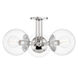 Meadow 3 Light 20 inch Polished Nickel Semi Flush Mount Ceiling Light