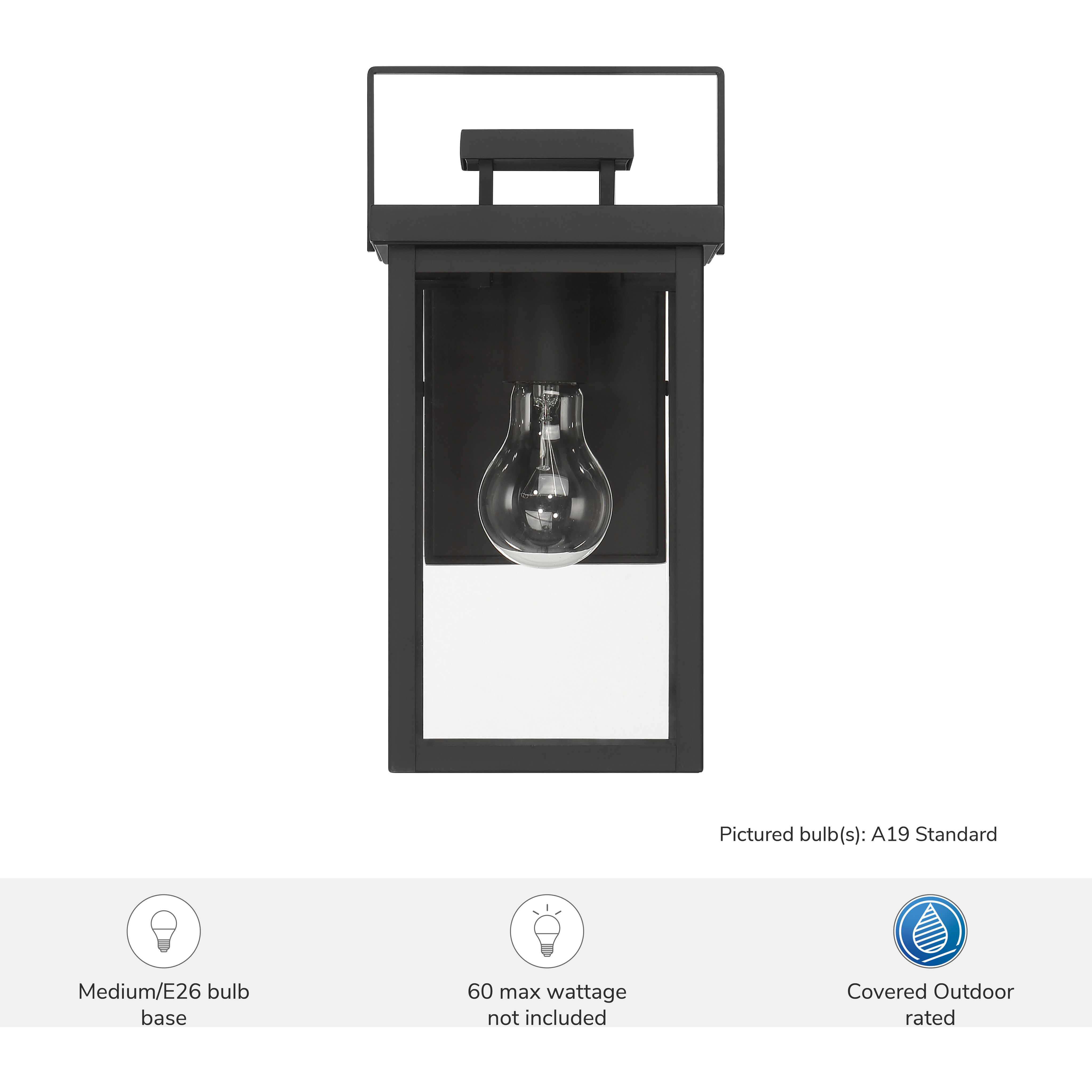 Timbergrove 1 Light 12.25 inch Matte Black Outdoor Wall Light, Small