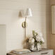 Cami 1 Light 6.25 inch Aged Brass and White Sconce Wall Light