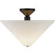 Alora Mood Bridgette 1 Light 16.38 inch Matte Black Semi-Flush Mount Ceiling Light in White Linen Shade