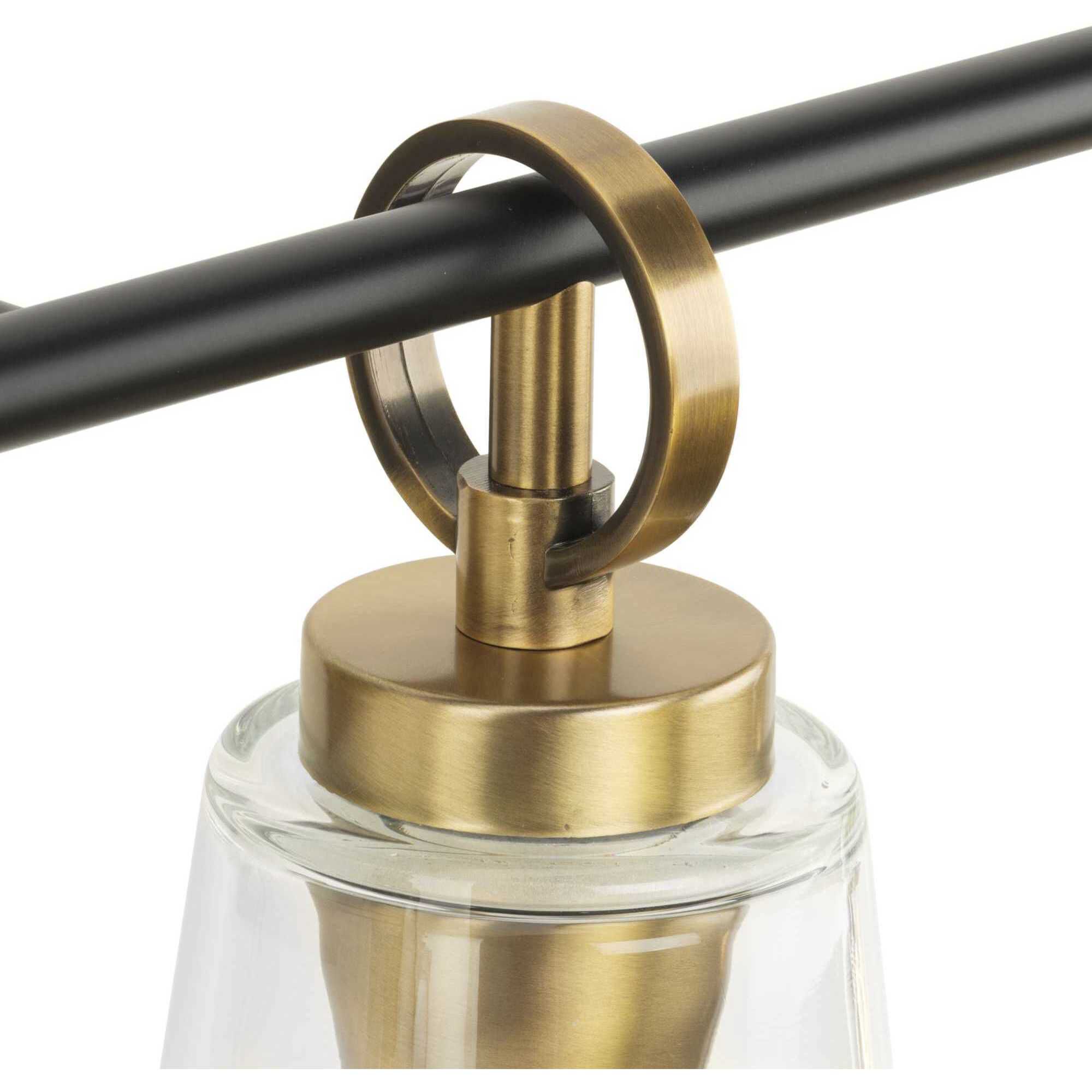 Cassell 4 Light 33.87 inch Vintage Brass Bathroom Vanity Light Wall Light