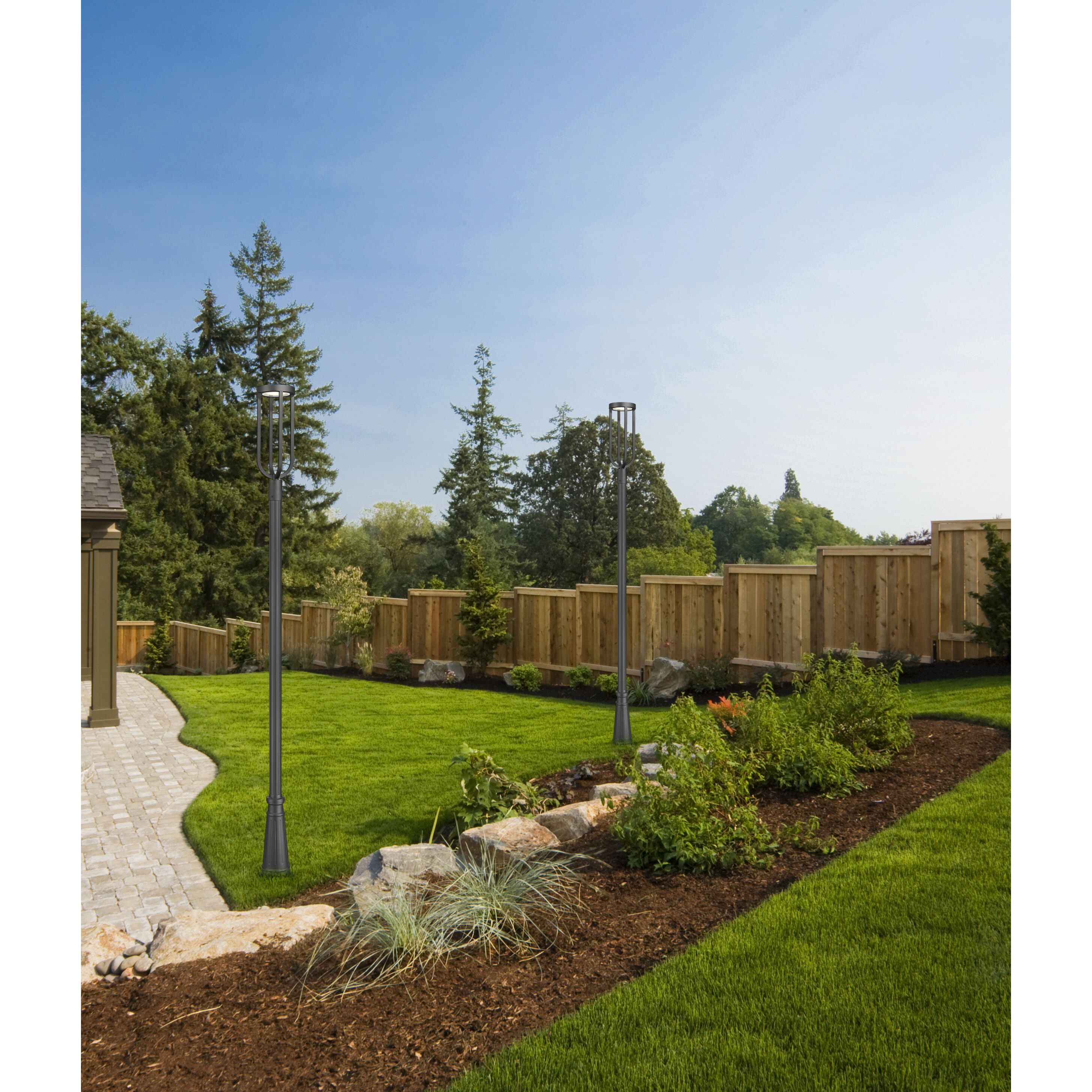 Leland LED 117.75 inch Sand Black Outdoor Post Mounted Fixture