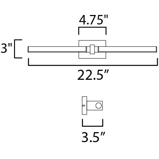 Dorian LED 22.5 inch Polished Chrome ADA Wall Sconce Wall Light