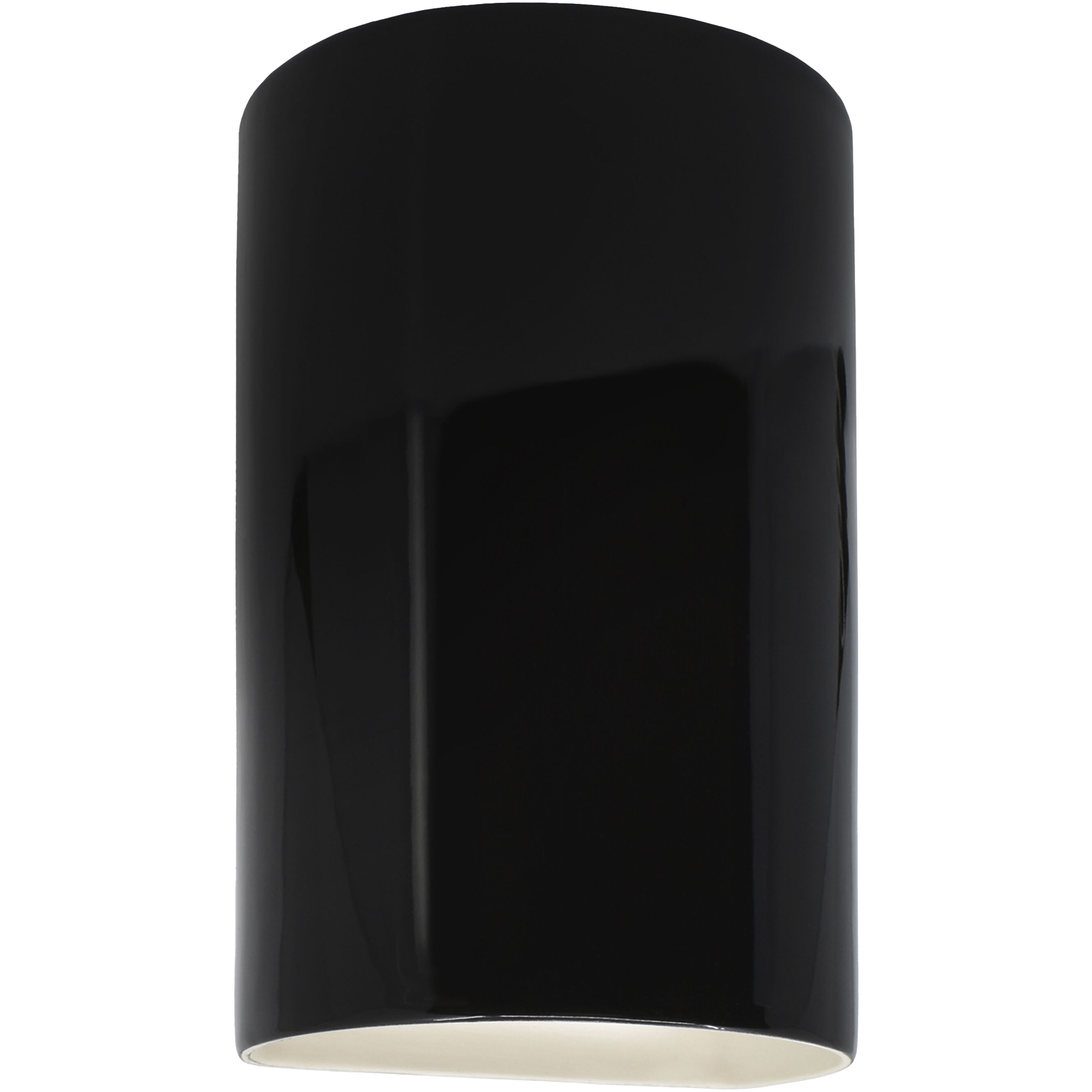 Ambiance Cylinder LED 7.75 inch Gloss Black Wall Sconce Wall Light, Large