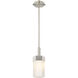 Claverack 1 Light 5 inch Satin Nickel Pendant Ceiling Light in Matte White Glass