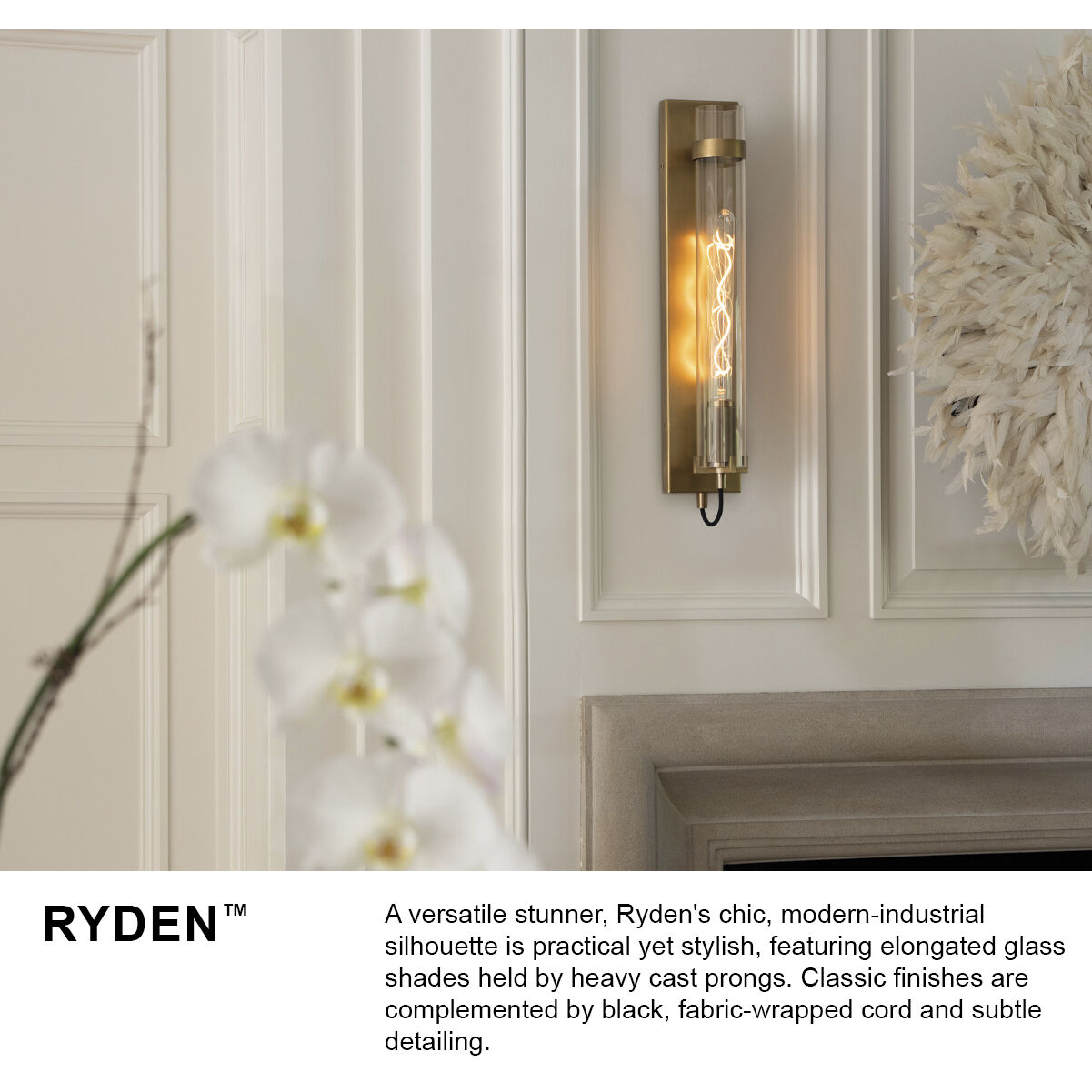Ryden LED 5 inch Heritage Brass Indoor Wall Sconce Wall Light Bulbs included