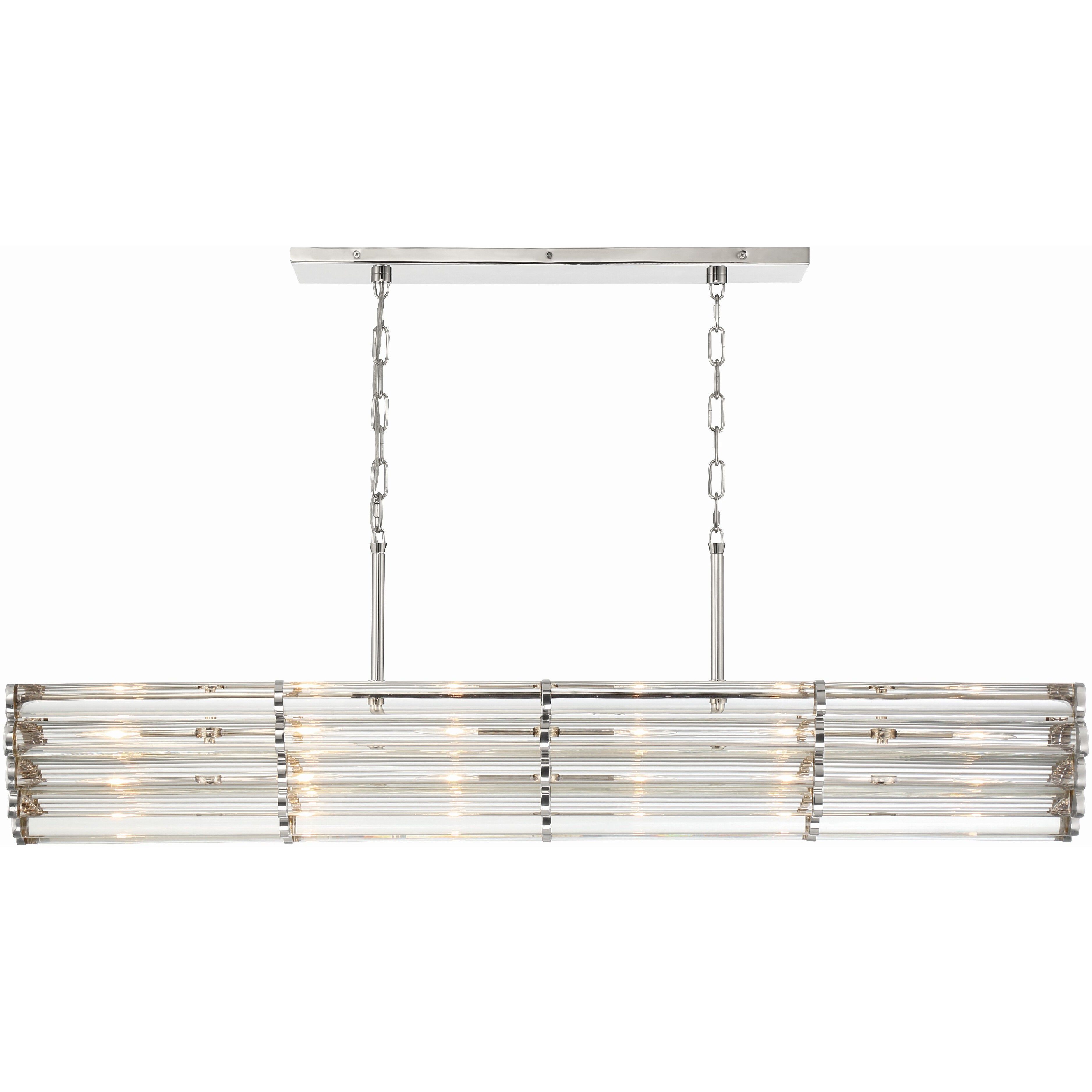 Elliot 6 Light 48 inch Polished Nickel Linear Chandelier Ceiling Light