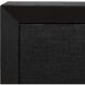 Williams Black and Textured Black Grasscloth 4 Door Cabinet