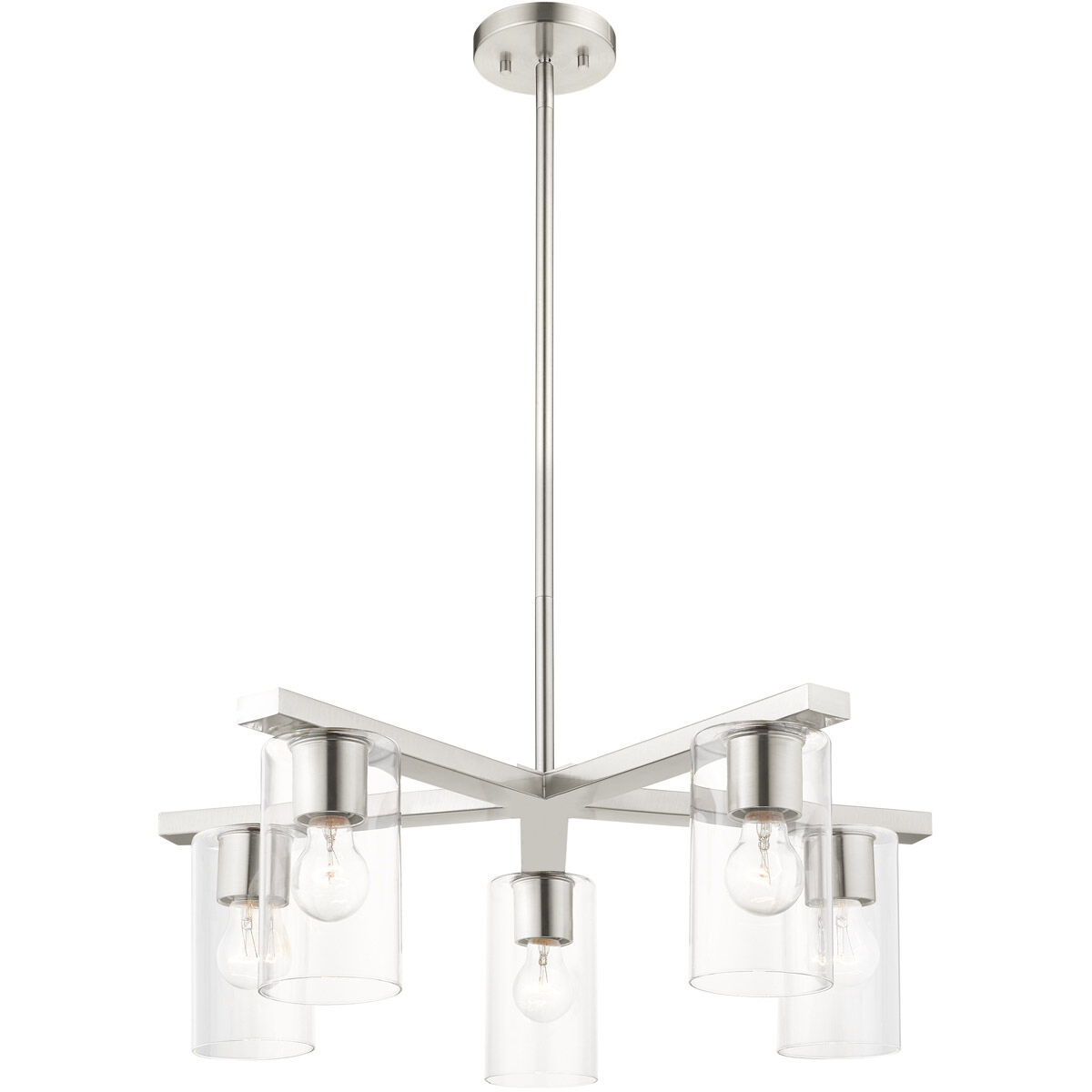 Zurich 5 Light 26 inch Brushed Nickel Chandelier Ceiling Light