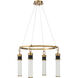 Abel LED 26 inch Matte Black with Warm Brass Accents Chandelier Ceiling Light
